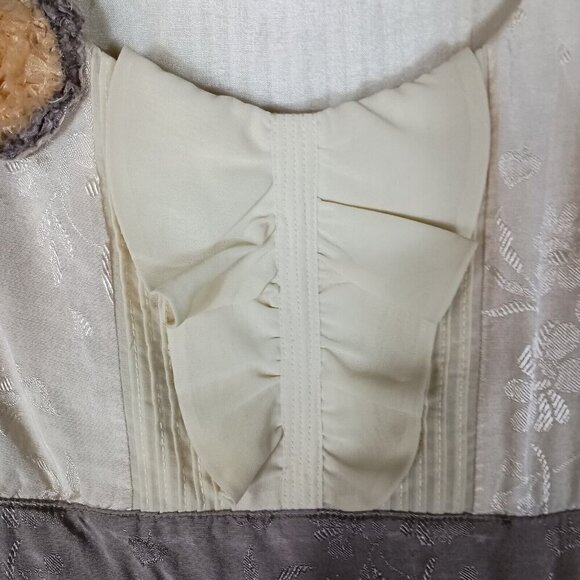 Anthropologie Floreat Sheath Dress Women's 0 Beige Babergh Tapestry Cap Sleeve - Picture 6 of 16